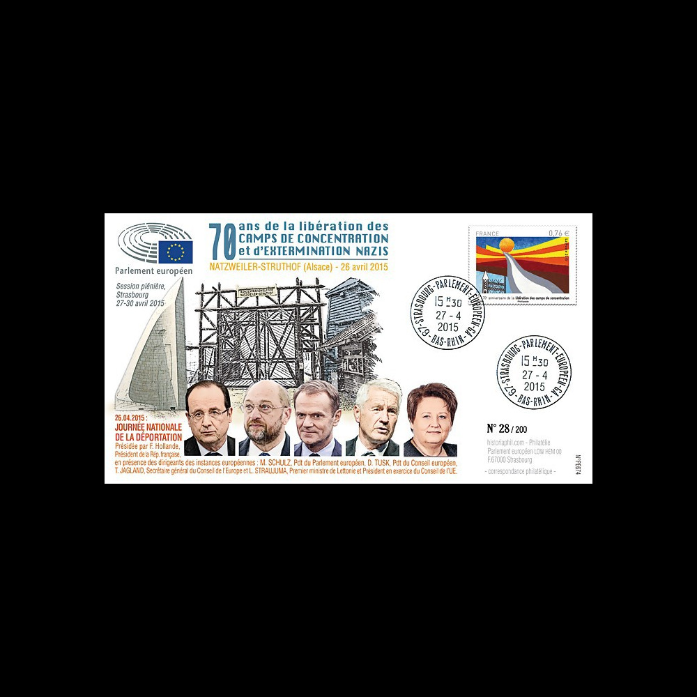 PE674 : 04-2015 - FDC Parlement européen "70 ans Libération des Camps de Concentration