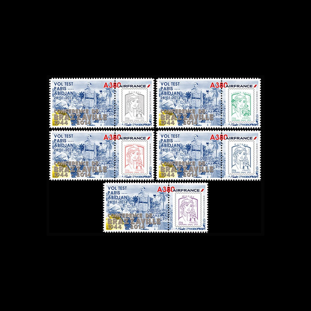 A380-254PT : 2014 - Série 5 Marianne "A380 AF / 70 ans Conférence Brazzaville - DE GAULLE"