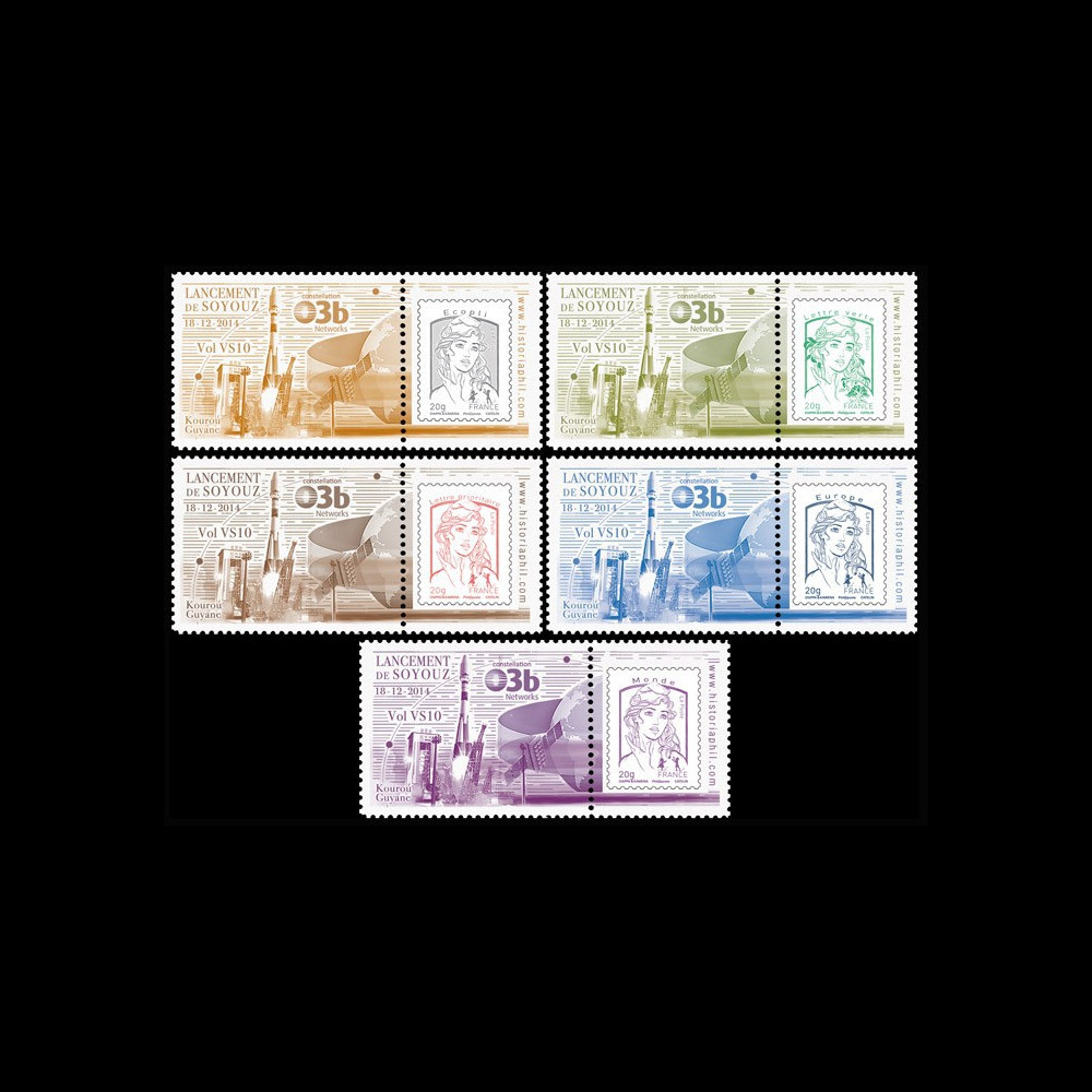 VS10L-PT1/5 : 2014 - Série 5 Marianne "Fusée SOYOUZ Vol 10 / Constellation O3b Networks"