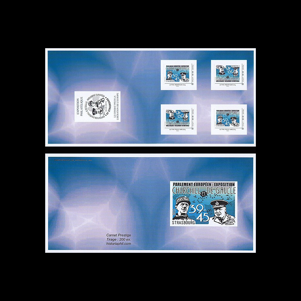 PE675-3C : 2015 - Carnet Collector 4 TPP BLEU "CHURCHILL & DE GAULLE - 70 ans Victoire"