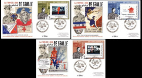 DG15-1/3 : 2015 - 3 FDC "75e anniversaire de l'Appel du 18 juin - de Gaulle" Série N°1