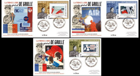 DG15-4/6 : 2015 - 3 FDC "75e anniversaire de l'Appel du 18 juin - de Gaulle" Série N°2
