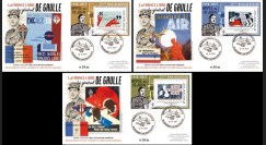 DG15-4/6 : 2015 - 3 FDC "75e anniversaire de l'Appel du 18 juin - de Gaulle" Série N°2