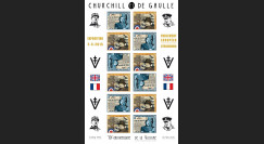 PE676-2FND : 2015 Vignettes patriotiques "Expo CHURCHILL & DE GAULLE - 70 ans Victoire"