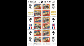 PE676-3FD : 2015 Vignettes patriotiques "Expo CHURCHILL & DE GAULLE - 70 ans Victoire"
