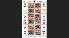 PE676-4FD : 2015 Vignettes patriotiques "Expo CHURCHILL & DE GAULLE - 70 ans Victoire"