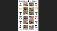 PE676-4FND : 2015 Vignettes patriotiques "Expo CHURCHILL & DE GAULLE - 70 ans Victoire"