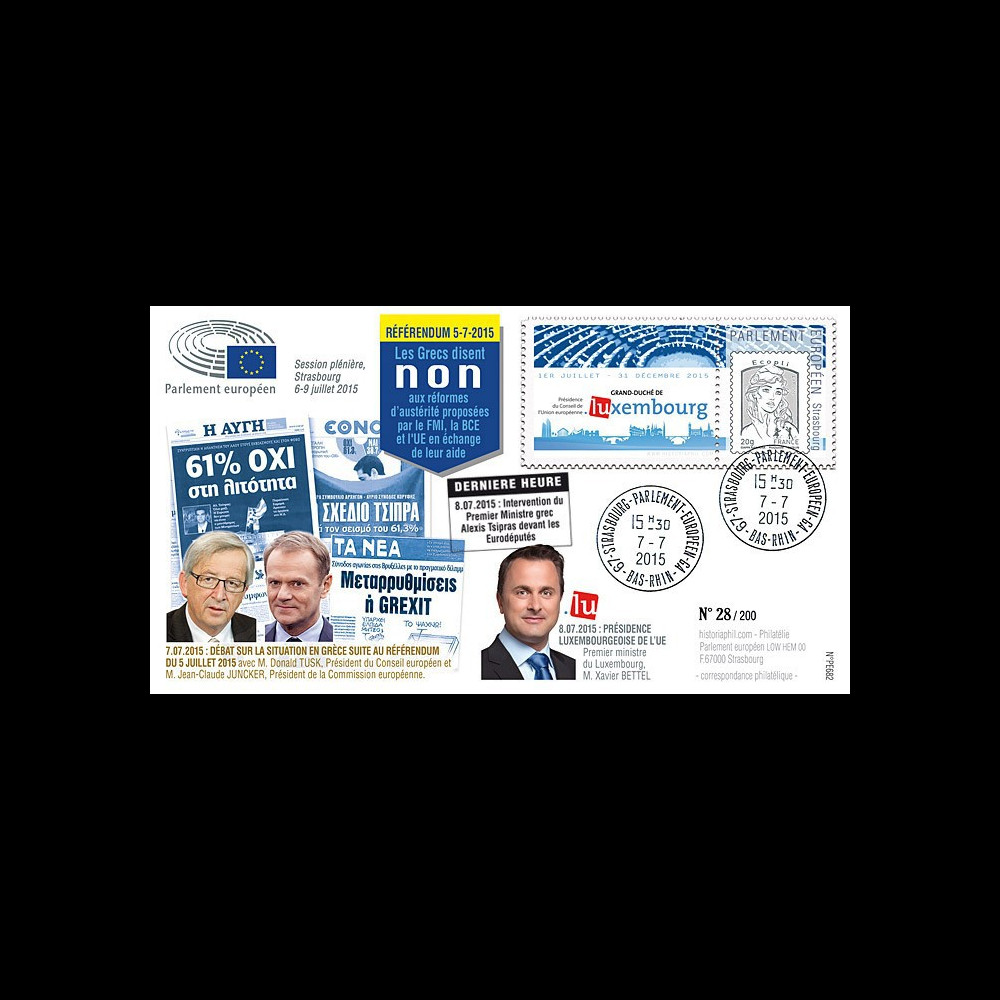 PE682 : 07-2015 - FDC Session PE "Référendum grec NON / Tsipras au Parlement européen"
