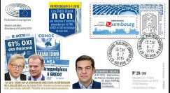 PE682A : 07-2015 FDC Session PE "Référendum grec NON - Tsipras au Parlement européen"