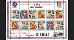DG15-4FD : 2015 - Feuillet 12 vignettes "75 ans Appel 18 Juin 1940 - DE GAULLE : Résistance"