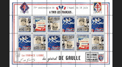 DG15-5FD : 2015 - Feuillet 12 vignettes "75 ans Appel 18 Juin - DE GAULLE : Libération"