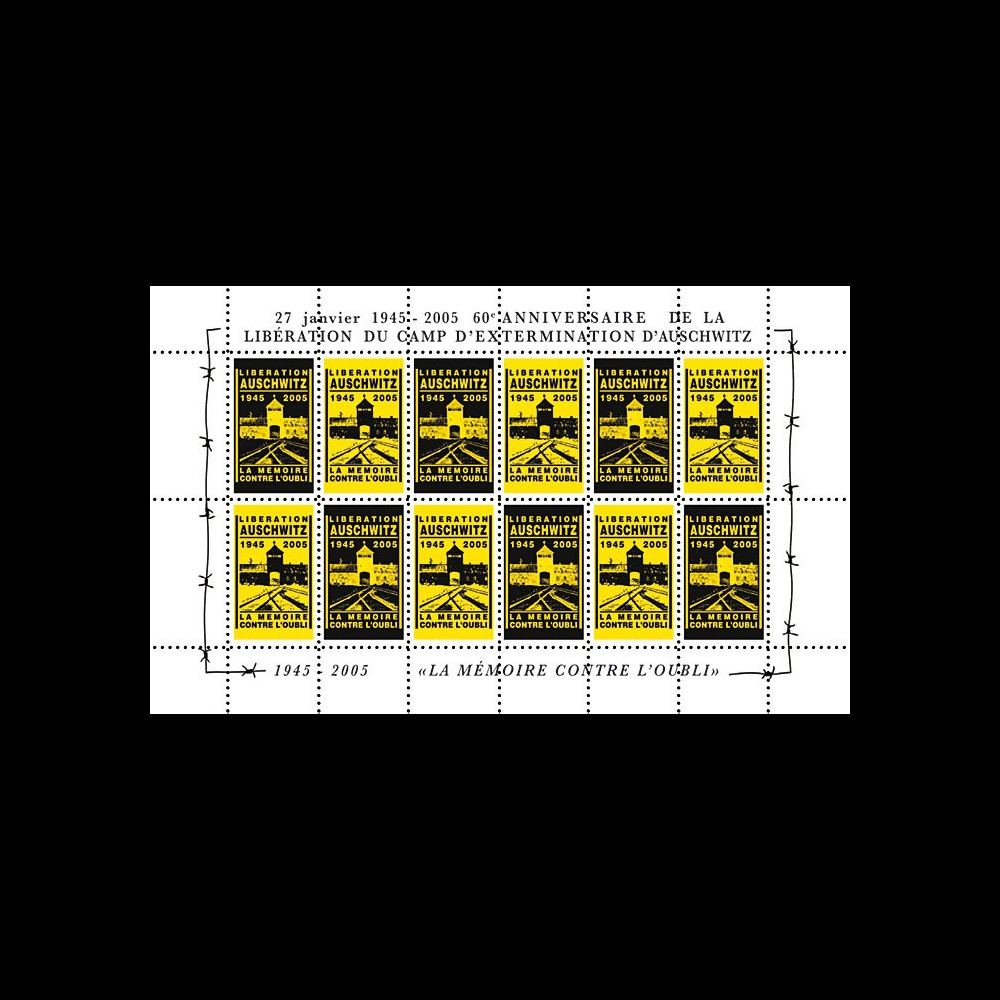 CE56-FD : 2005 - Feuillet de vign. "60e anniversaire libération du camp nazi d'Auschwitz"