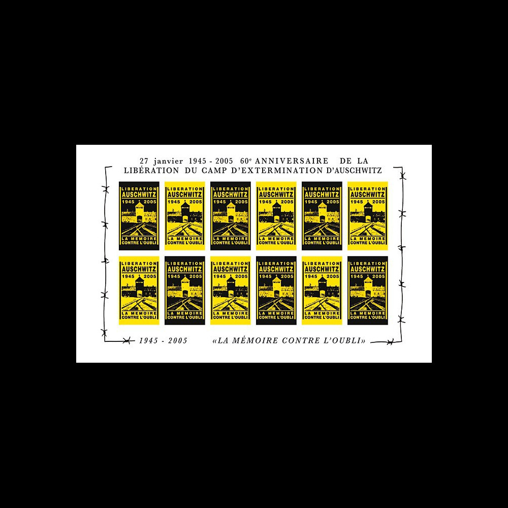 CE56-FND : 2005 - Feuillet de vign. "60e anniversaire libération du camp nazi d'Auschwitz"