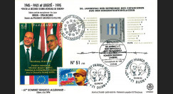 PE302SP : FDC Allemagne-France "50e anniv. de la libération des camps" / Chirac et Kohl