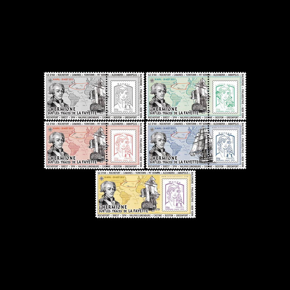 HLF15-PT1/5 : 2015 - Série 5 Marianne "l'Hermione sur les traces de La Fayette"