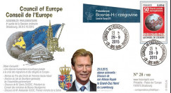 CE66-IV : 09-2015 - FDC Conseil de l'Europe "Visite Grand-Duc HENRI du Luxembourg"