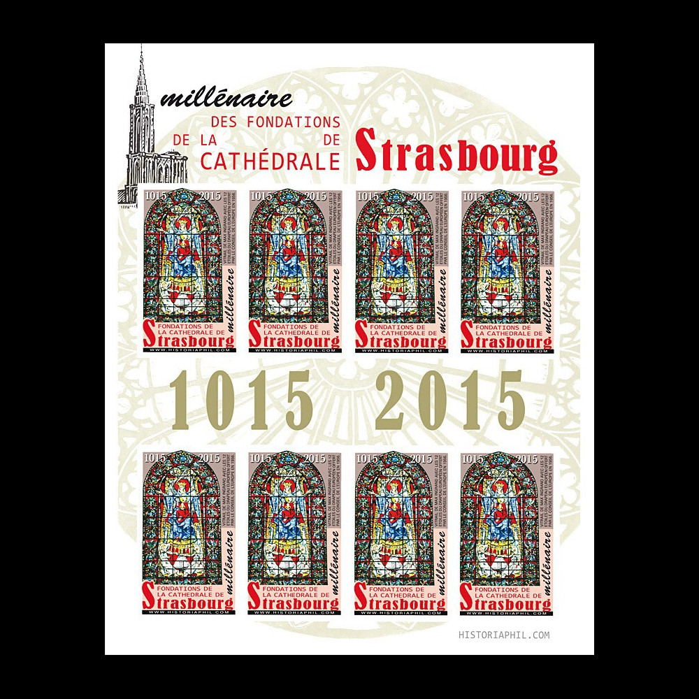CE66-PJFND : 2015 - Feuillet 8 vignettes ND "Millénaire Fondations Cathédrale de Strasbourg" CE66-PJFND : 2015 - Feuillet 8 vignettes ND "Millénaire Fondations Cathédrale de Strasbourg"