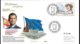 PE685 : 2015 - FDC Session PE "Visite officielle du Roi d'Espagne Felipe VI au Parlement"