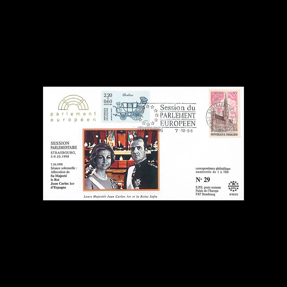 PE373 : 1998 - FDC Session PE "Visite officielle du Roi d'Espagne Juan Carlos 1er"