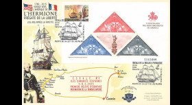 HLF15-3 : 2015 - Maxi FDC ESPAGNE "Escale Iles Canaries - Frégate L'HERMIONE / LA FAYETTE"