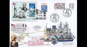 HLF15-13 : 2015 - Maxi FDC FRANCE-USA "Escale n°10 New York - L'HERMIONE / LA FAYETTE"