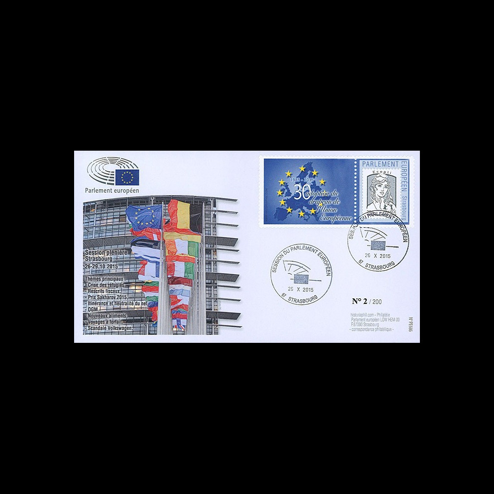 PE686 : 10-2015 - FDC Parlement européen "30 ans Drapeau Union Européenne"