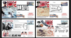 W2-VJ2011PH : 2011 - Série 4 FDC USA "70 ans Attaque de Pearl Harbor par le Japon - Entrée en Guerre des USA"