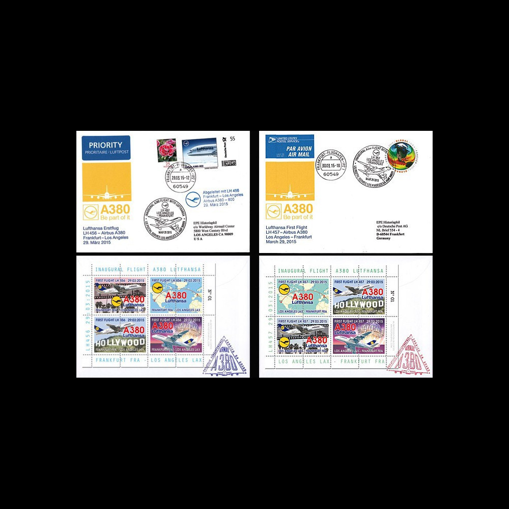 A380-273/274 : 2015 - Série 2 FFC à bord "A380 Lufthansa - 1er vols Francfort-Los Angeles-Francfort"