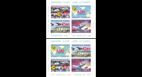 A380-273/274BND : 2015 - Vignettes ND "A380 Lufthansa - 1er vols Francfort-Los Angeles"