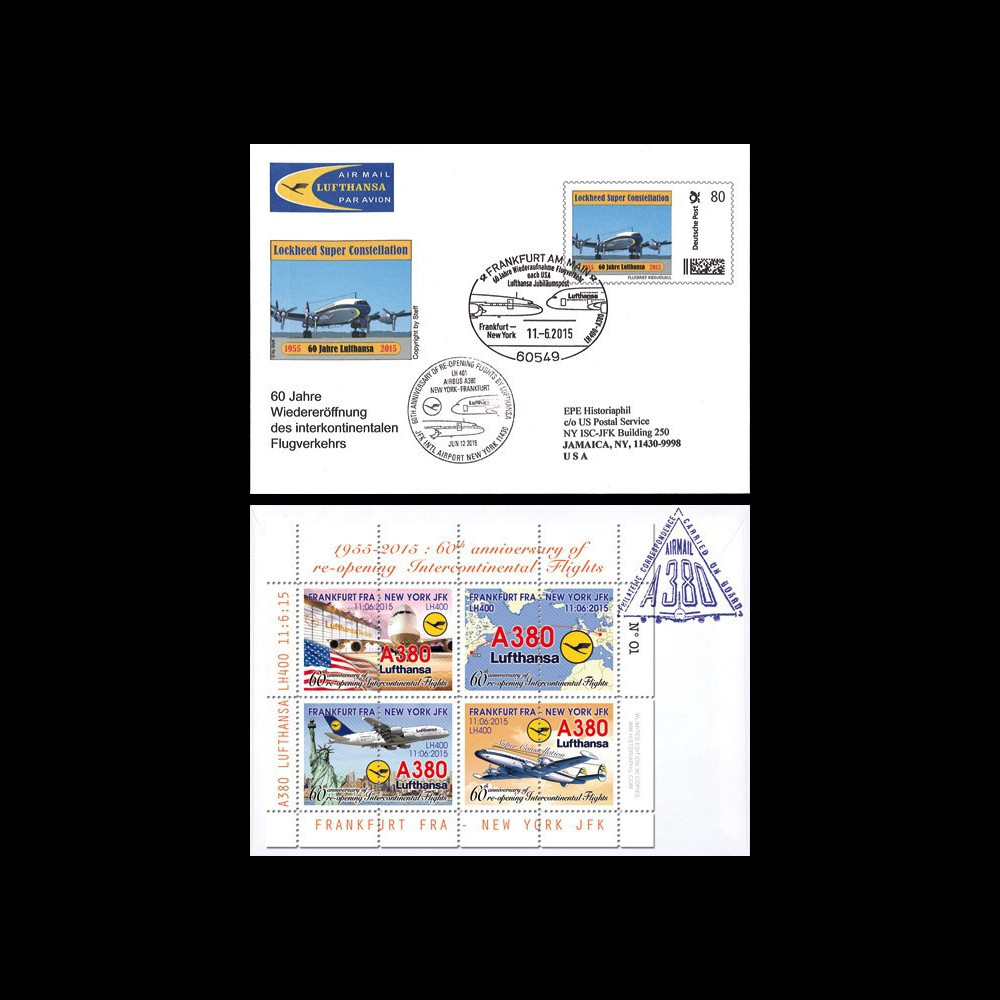 A380-275 : 2015 - FFC ALLEMAGNE à bord "A380 Lufthansa - 60 ans vol Francfort-New York"