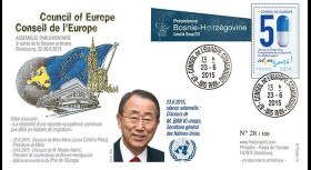 CE66-III : 06-2015 - FDC Conseil de l'Europe "Ban KI-MOON