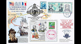 HLF15-17 : 2015 - Maxi FDC FRANCE-USA "Escale 14 à Castine - L'HERMIONE / LA FAYETTE"
