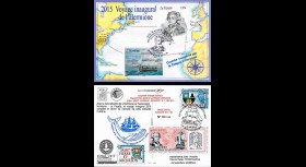 HLF15-20A : 2015 - Carte Maxi SPM-FRANCE à bord "Escale 16 Saint-Pierre - L'HERMIONE"