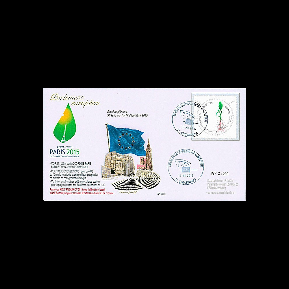 PE691 : 12-2015 - FDC Parlement européen "COP21 - Accord de Paris sur le climat"