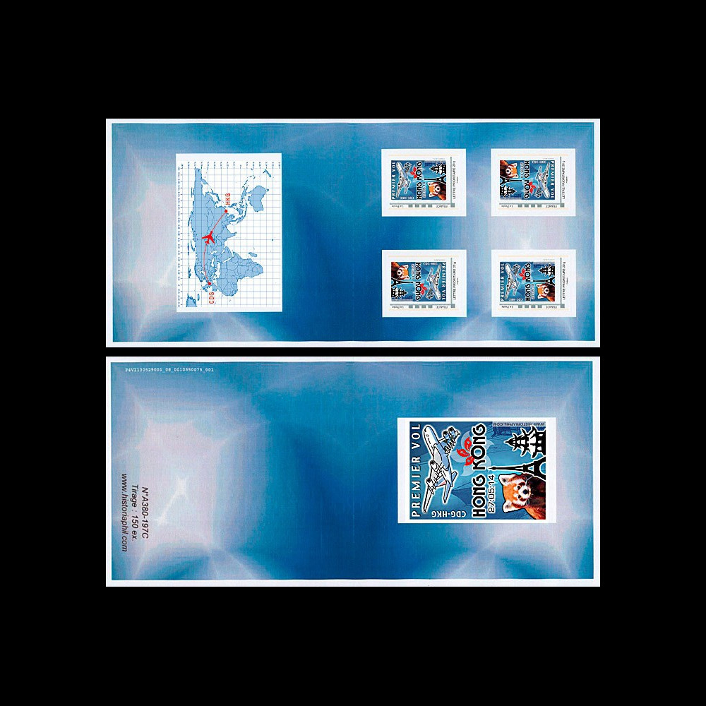 A380-264C : 2014 - Carnet Collector "Airbus A380 Air France - 1er Vol Paris-Hong Kong"