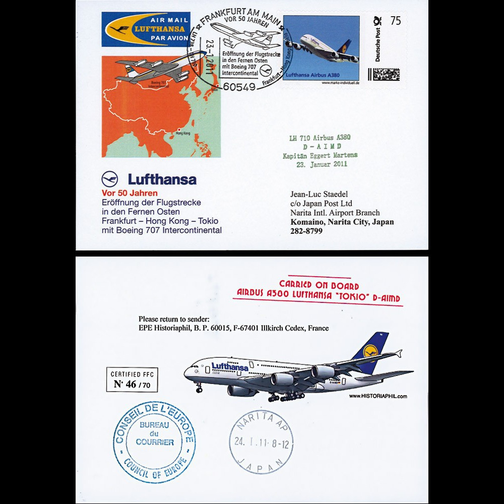 A380-119 : 2011 - FFC ALLEMAGNE à bord "A380 Lufthansa - 50 ans Vols Frankfurt-Tokyo"