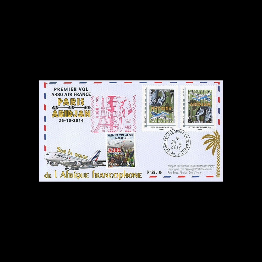 A380-255V : 2014 - FFC VARIETE "Airbus A380 Air France - 1er Vol Paris-Abidjan"