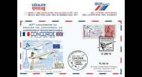 CO-RET60 : 2016 - FDC ROYAUME-UNI "Avion CONCORDE - 40 ans 1er vol Londres-Bahreïn"