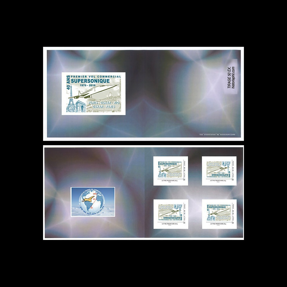 CO-RET57C : 2016 - Carnet Collector 4 TPP "CONCORDE - 40 ans 1er vol Paris-Rio de Janeiro"