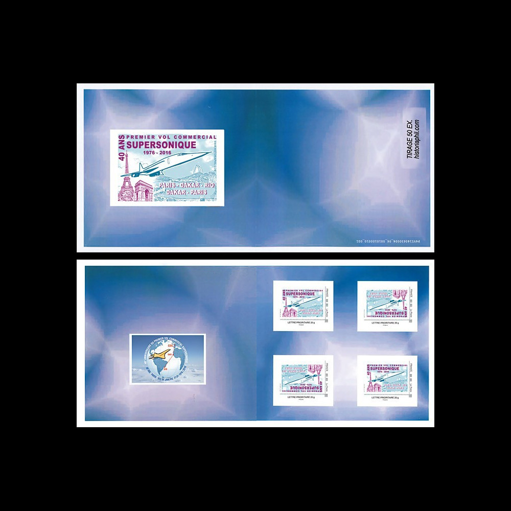CO-RET58C : 2016 - Carnet Collector 4 TPP "CONCORDE Air France 40 ans 1er vol Paris-Rio"