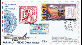A380-296 : 2016 - FFC FRANCE "Airbus A380 Air France - 1er vol AF438 Paris-Mexico"