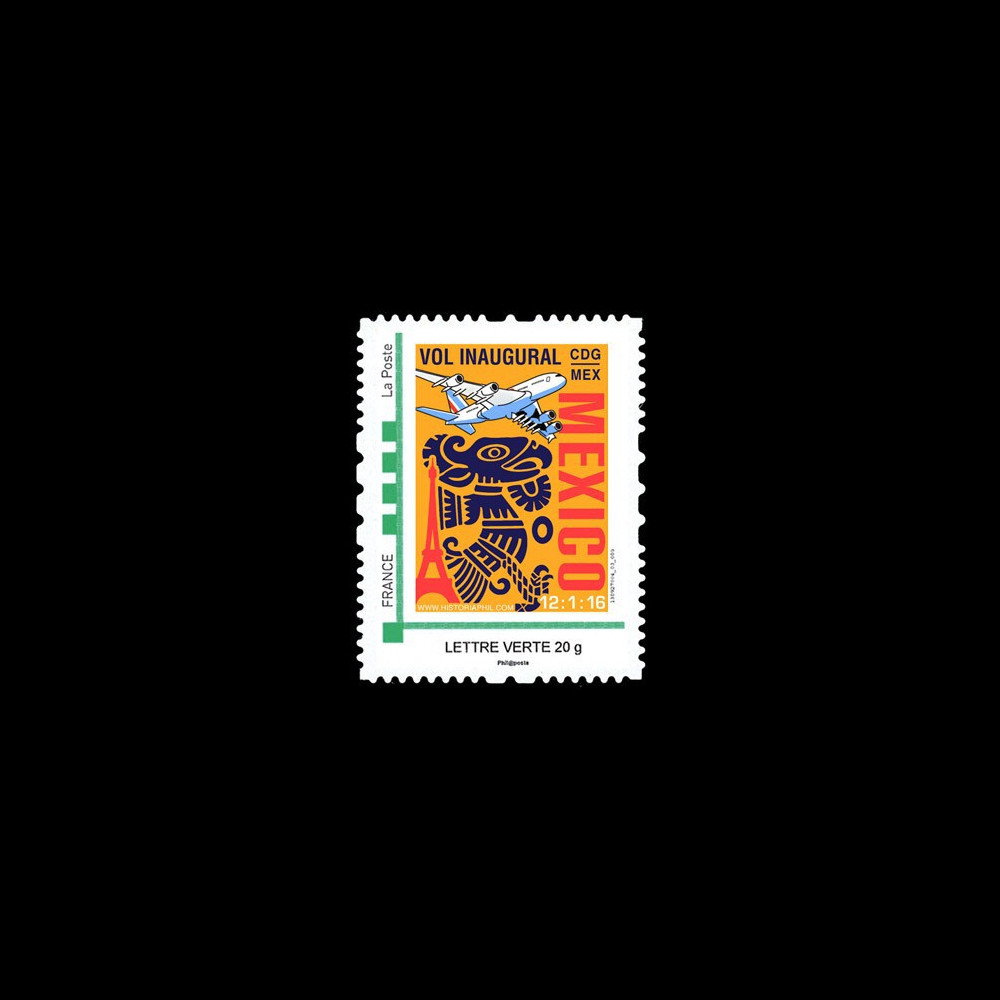 A380-293N : 2016 - FRANCE TPP Lettre Verte "A380 Air France - 1er vol Paris-Mexico"