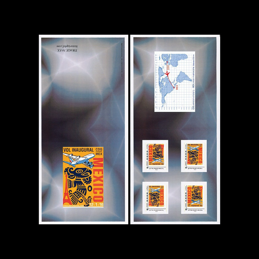 A380-293C : 2016 - FRANCE Carnet Collector "A380 Air France 1er vol Paris-Mexico"