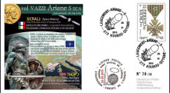 VA222L-T2 : 2015 - FDC KOUROU "Fusée ARIANE 5 - Vol 222 / Satellites SICRAL 2 & THOR 7"