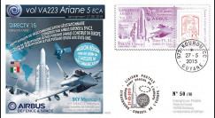 VA223L-T1 : 2015 - FDC KOUROU "Fusée ARIANE 5 - Vol 223 / DIRECTV 15 - Airbus Defense & Space"