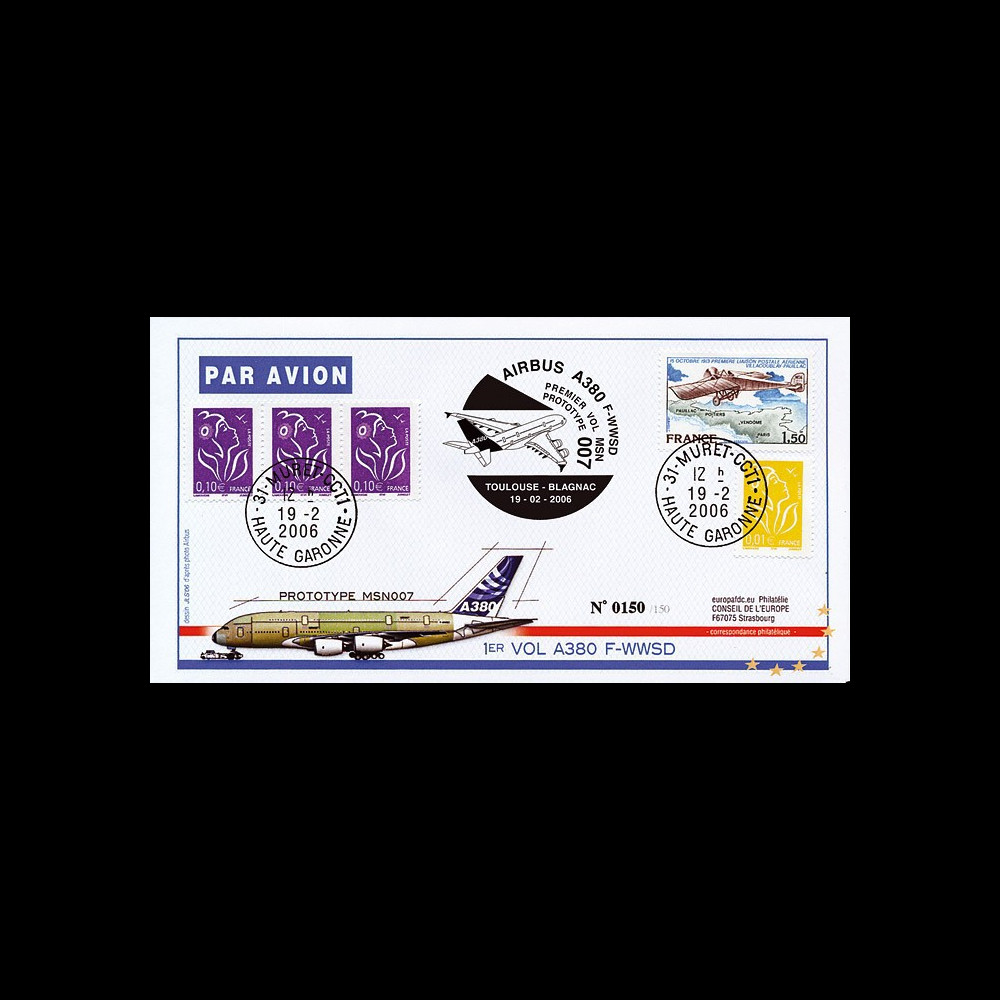 A380-15T1 - 2006 : Pli "1er Vol Airbus A380 Prototype MSN007"