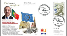 PE696 : 04-16 FDC Parlement européen "Président du Portugal