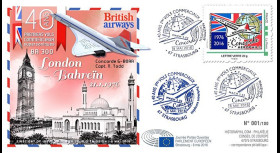 CO-RET63 : 8-5-16 - FDC Parlement européen "40 ans 1er vol Concorde Londres - Barhein"