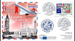 CO-RET63 : 8-5-16 - FDC Parlement européen "40 ans 1er vol Concorde Londres - Barhein"