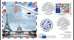 CO-RET65 : 8-5-16 - FDC Parlement européen "40 ans 1er vol Concorde Paris - Washington"